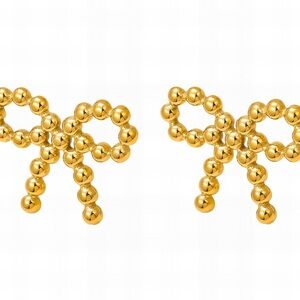Luxury Style Gold Bow Earrings